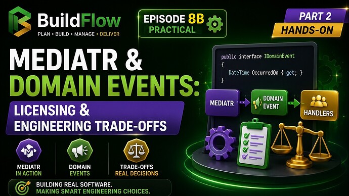 BuildFlow #8B | Hands-On: Installing MediatR & Implementing IDomainEvent in...