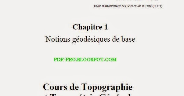 Cours de Topographie et Topométrie Générale pdf - مكتبة منتدى الهندسة ...