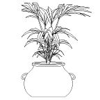 Autocad drawing indoor plant in clay pot dwg , in Garden & Landscaping Plants Bushes